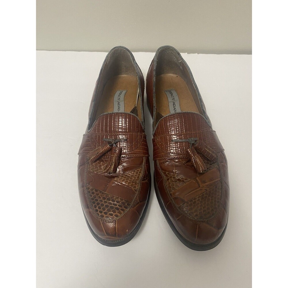 Stacy Adams Genuine Snake Leather Loafers Tassel Men’s Shoes Size 10M